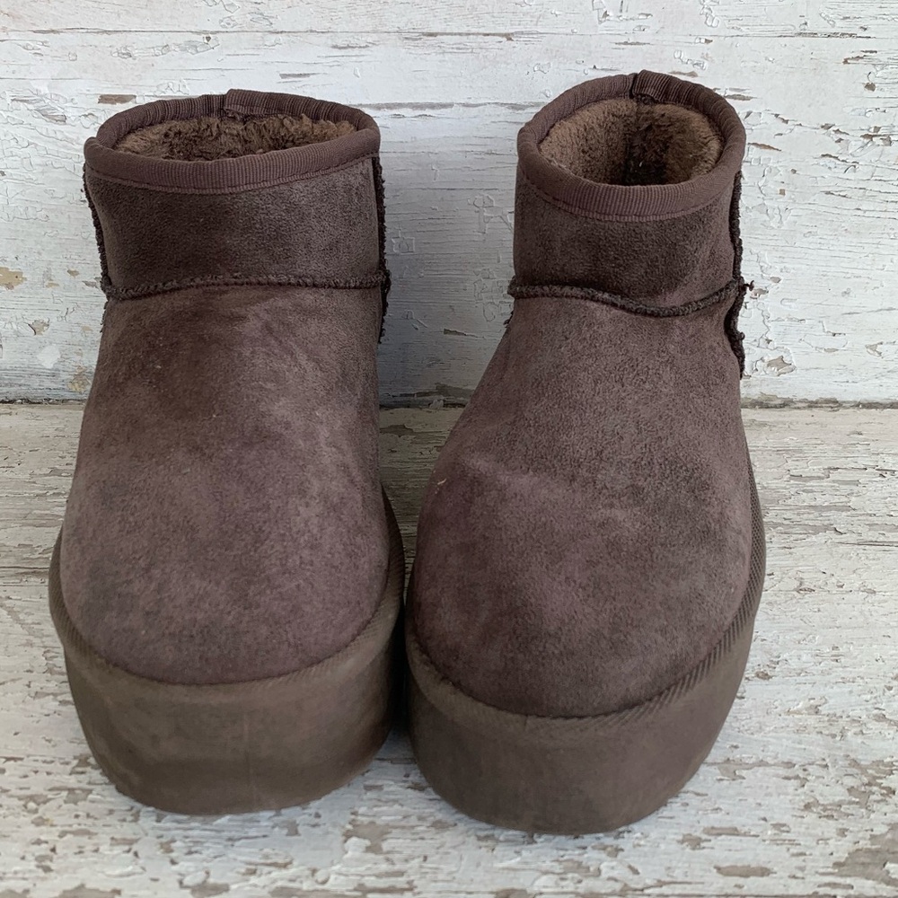 Mudd Dark Chocolate Brown Platform Mini Shortie B… - image 3